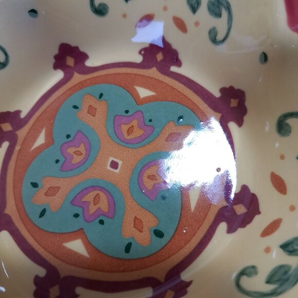 Partylite Tuscan Bohemian Spice Ceramic Candle Holder Floral Design Square - Picture 6 of 9